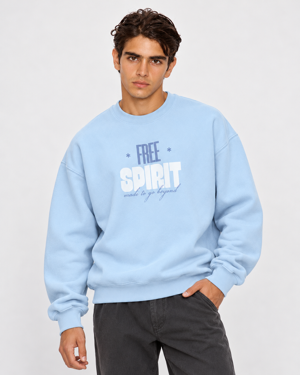 Free Spirit Crewneck Sweatshirt — Baby Blue