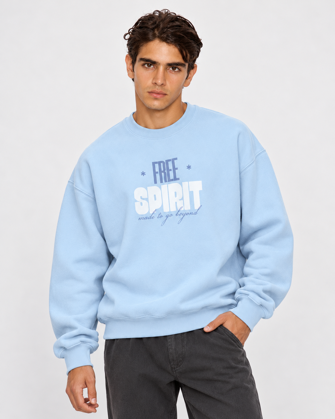 Free Spirit Crewneck Sweatshirt — Baby Blue
