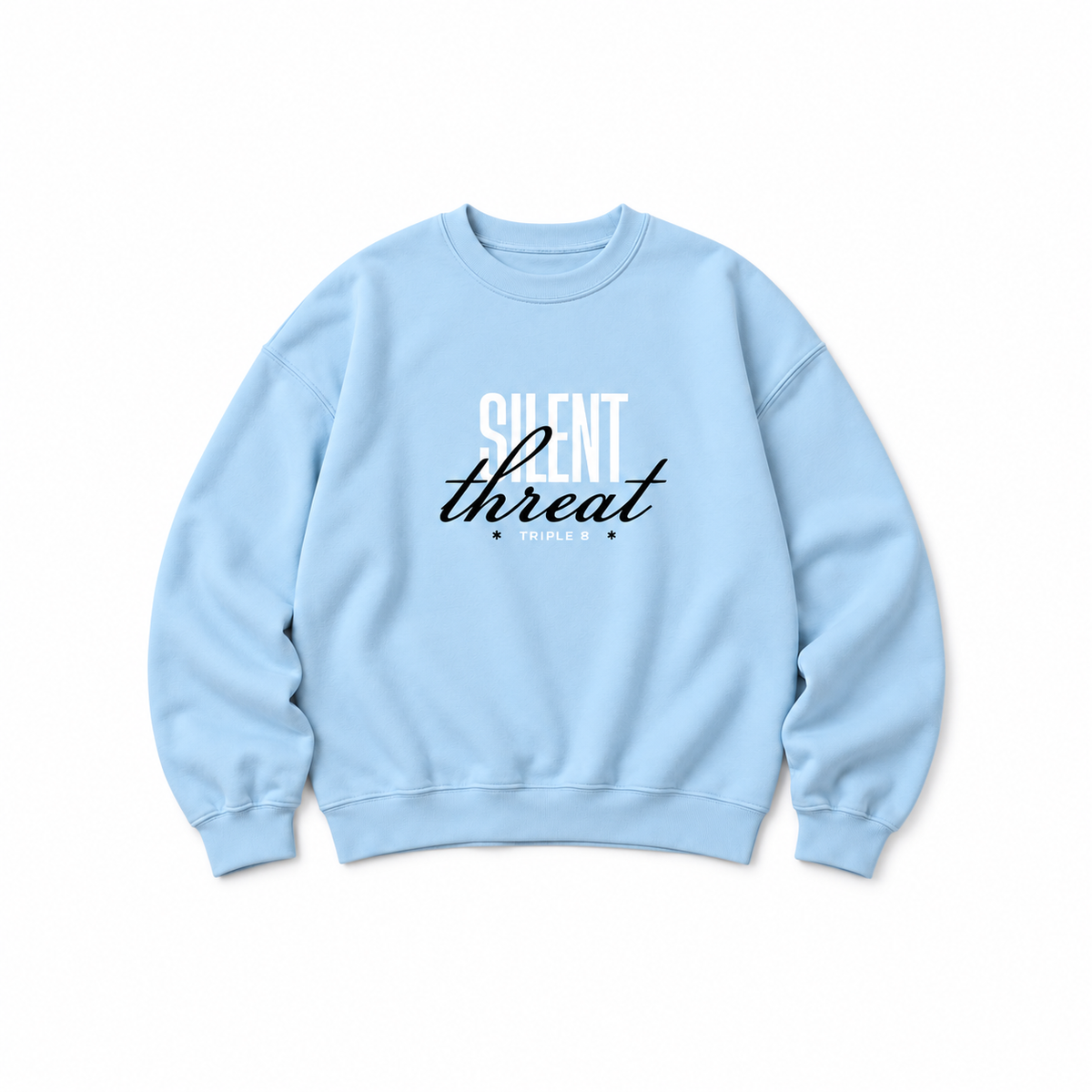 Silent Threat Crewneck Sweatshirt — Baby Blue