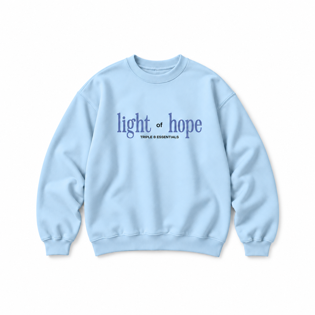 Light of Hope Crewneck Sweatshirt — Baby Blue