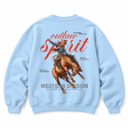 Outlaw Cowboy Crewneck Sweatshirt — Baby Blue