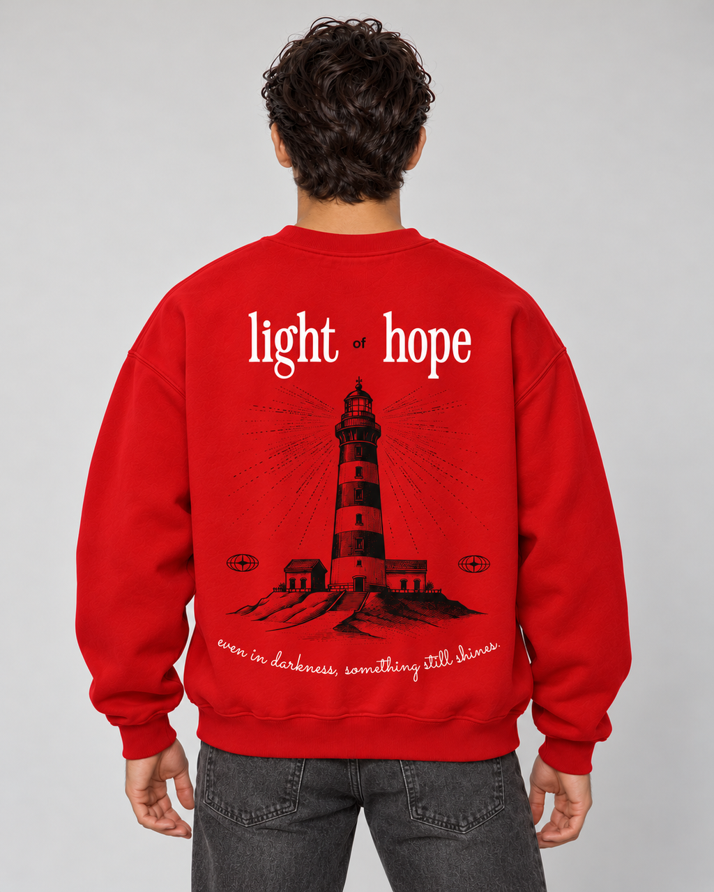 Light of Hope Crewneck Sweatshirt — Red