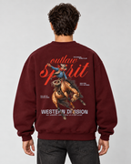 Outlaw Cowboy Crewneck Sweatshirt — Burgundy