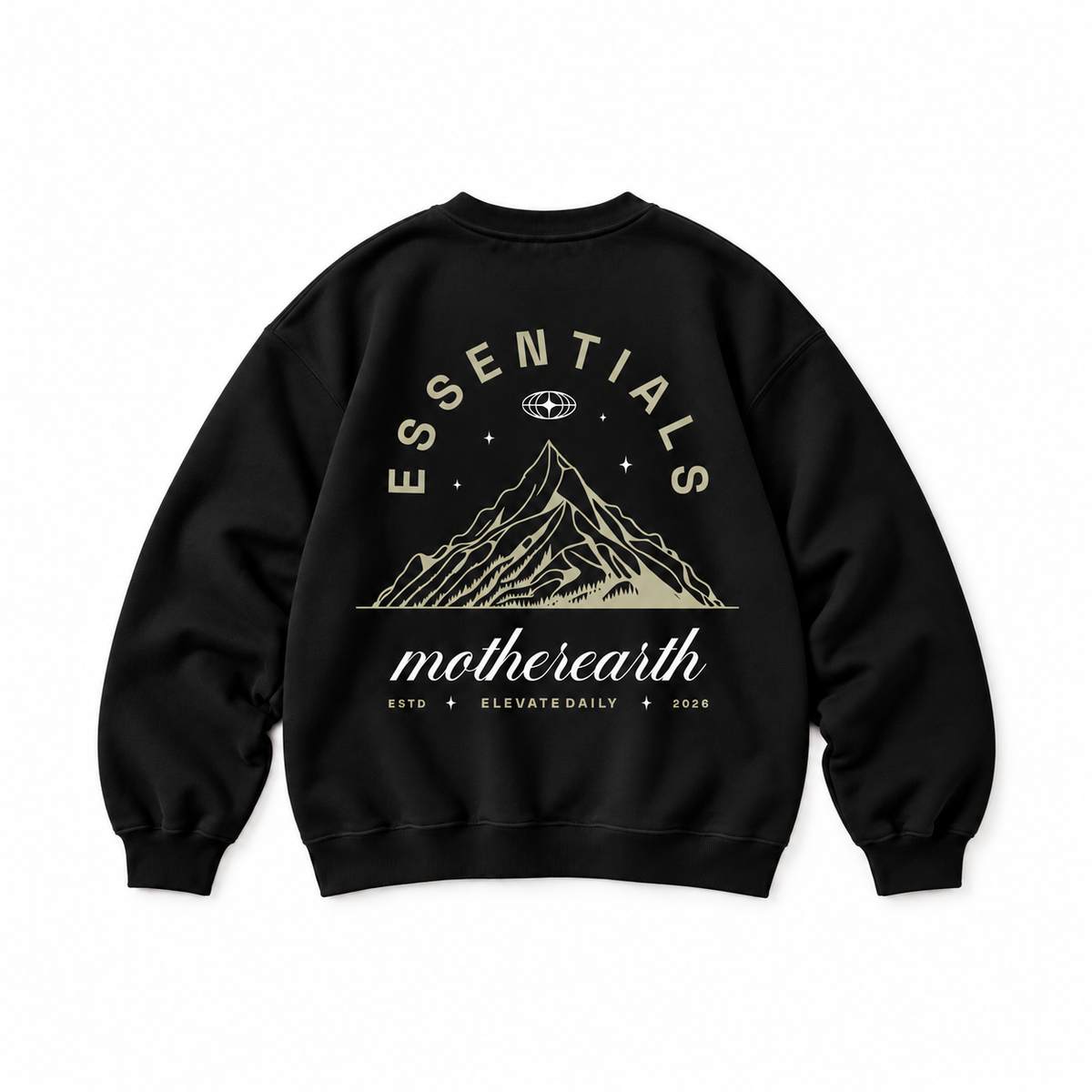 Mother Earth Crewneck Sweatshirt — Black