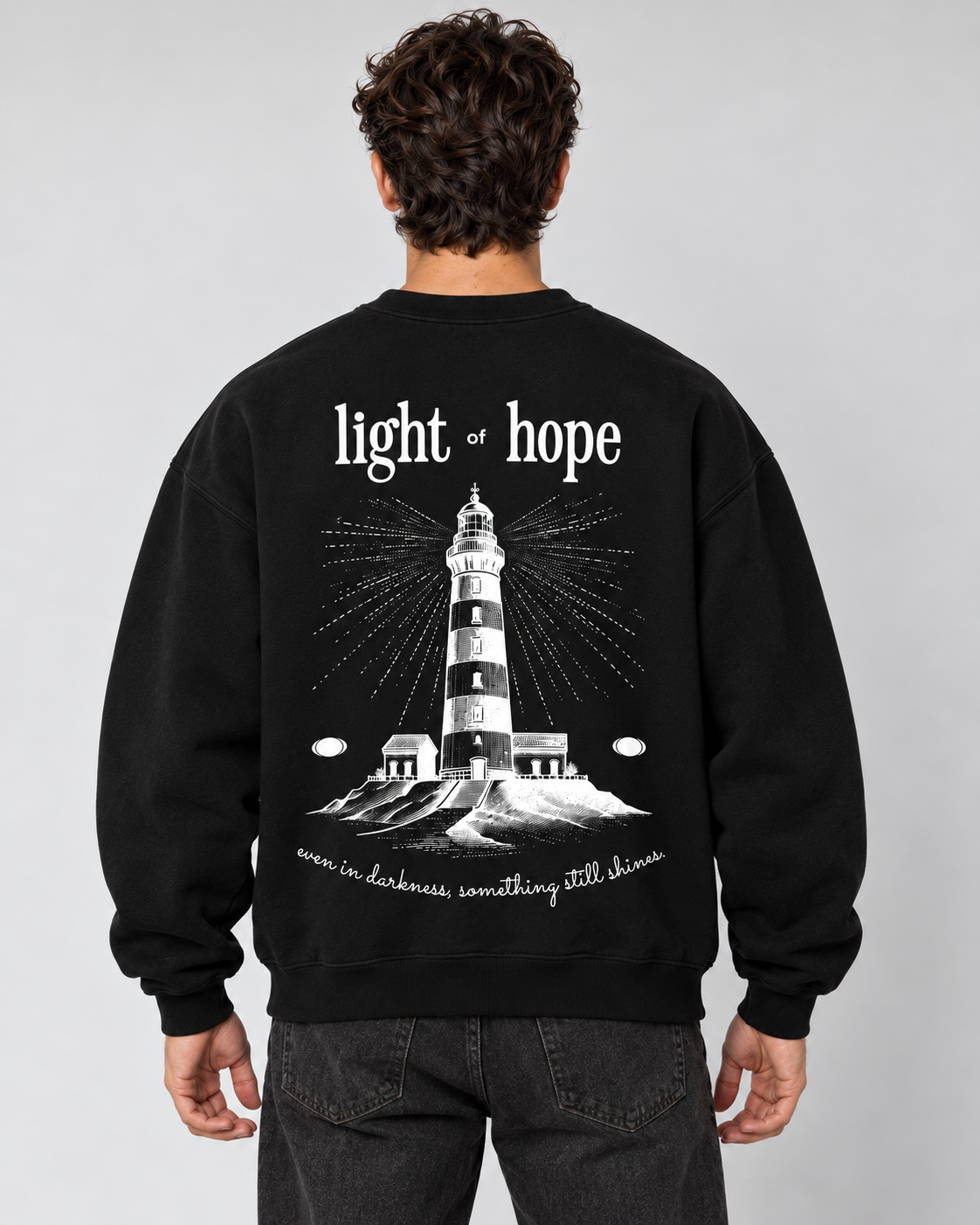 Light of Hope Crewneck Sweatshirt — Black