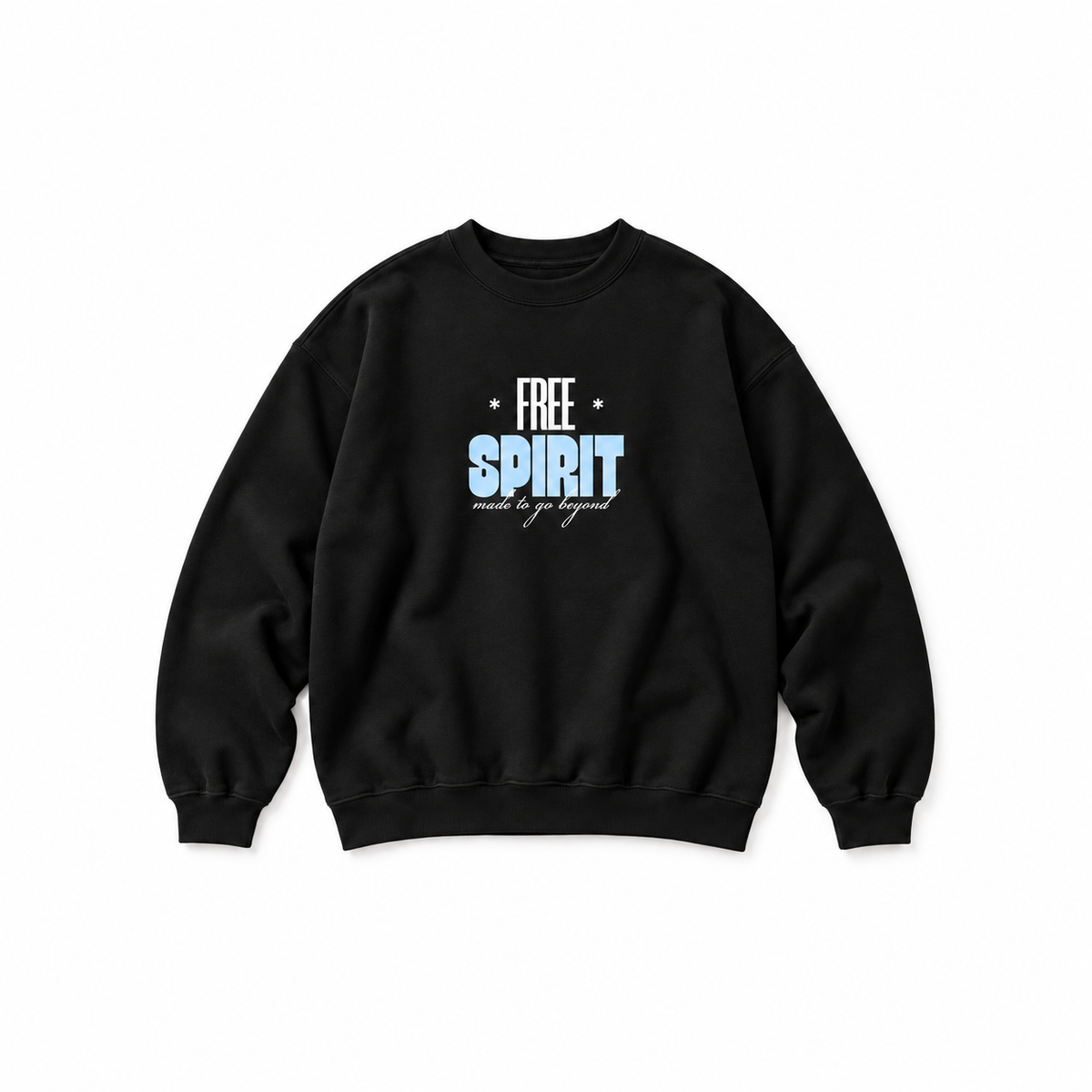 Free Spirit Crewneck Sweatshirt — Black