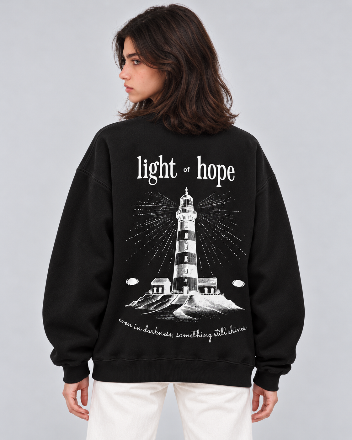 Light of Hope Crewneck Sweatshirt — Black