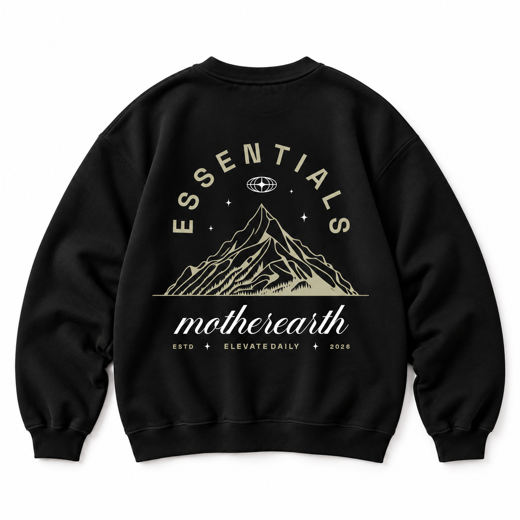 Mother Earth Crewneck Sweatshirt — Black