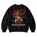 Outlaw Cowboy Crewneck Sweatshirt — Black