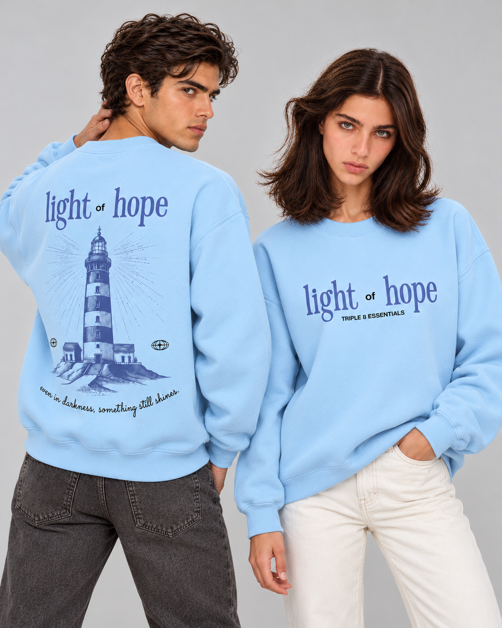 Light of Hope Crewneck Sweatshirt — Baby Blue