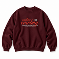 Outlaw Cowboy Crewneck Sweatshirt — Burgundy