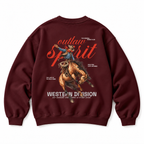 Outlaw Cowboy Crewneck Sweatshirt — Burgundy