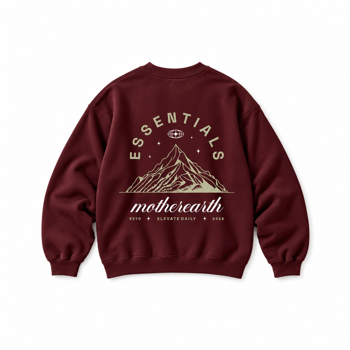 Mother Earth Crewneck Sweatshirt — Burgundy