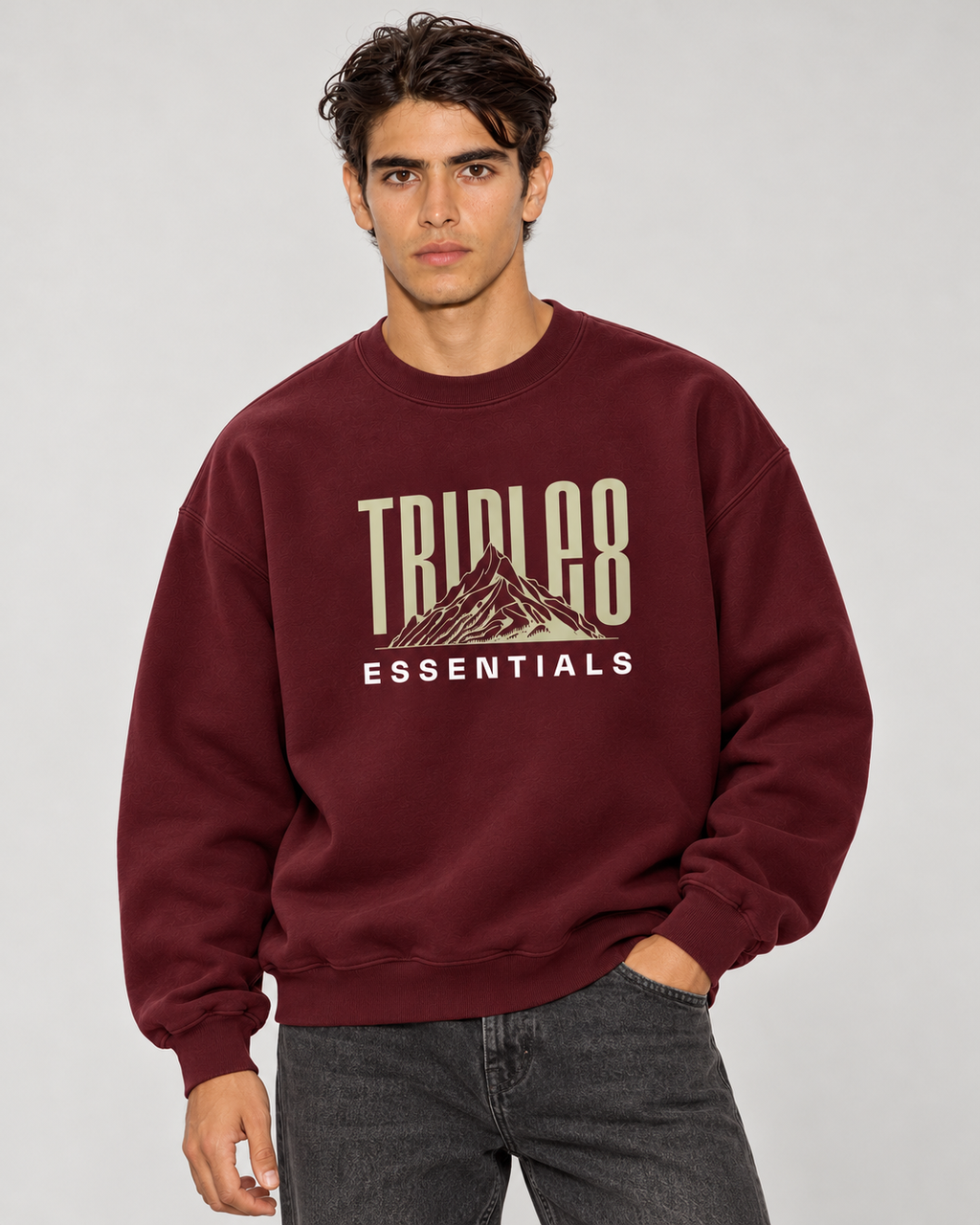 Mother Earth Crewneck Sweatshirt — Burgundy