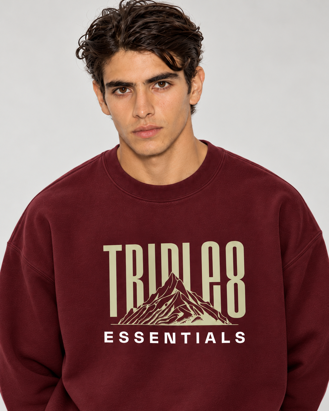 Mother Earth Crewneck Sweatshirt — Burgundy