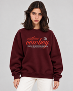 Outlaw Cowboy Crewneck Sweatshirt — Burgundy