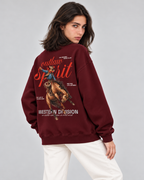 Outlaw Cowboy Crewneck Sweatshirt — Burgundy