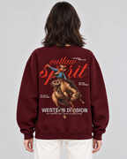 Outlaw Cowboy Crewneck Sweatshirt — Burgundy