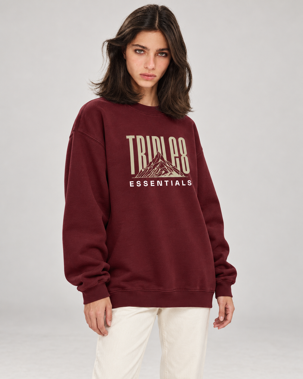 Mother Earth Crewneck Sweatshirt — Burgundy