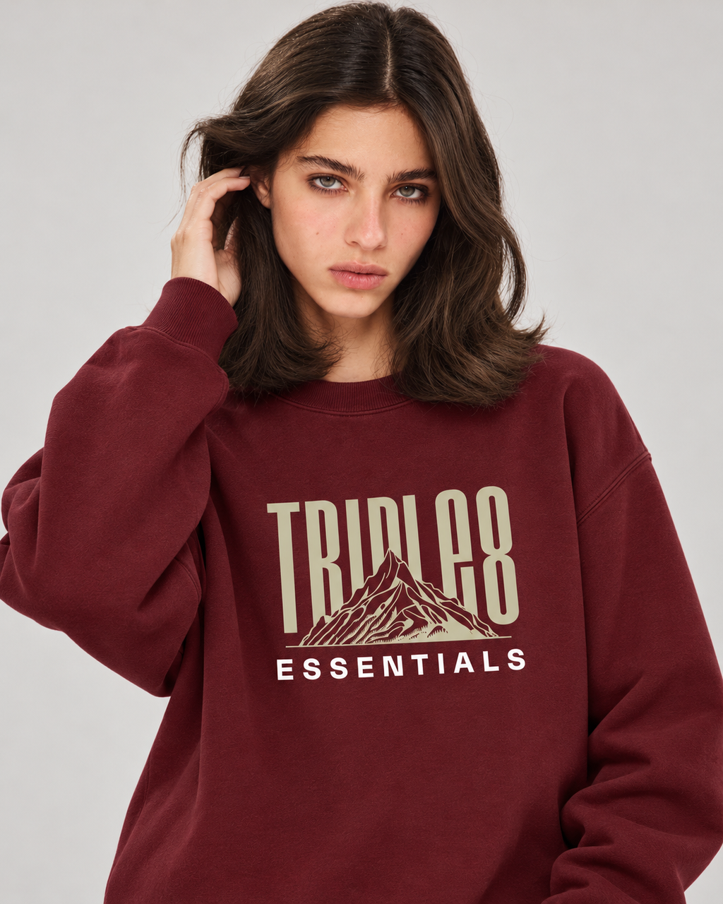 Mother Earth Crewneck Sweatshirt — Burgundy