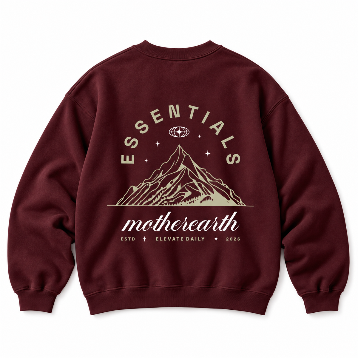 Mother Earth Crewneck Sweatshirt — Burgundy
