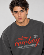Outlaw Cowboy Crewneck Sweatshirt — Charcoal