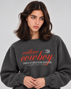 Outlaw Cowboy Crewneck Sweatshirt — Charcoal