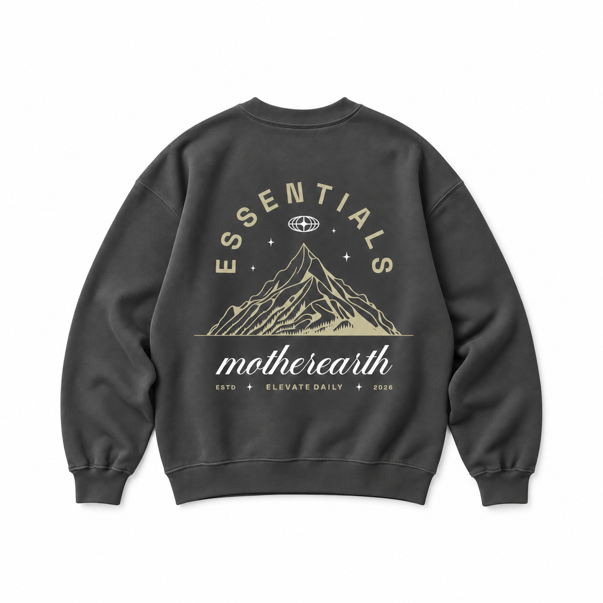Mother Earth Crewneck Sweatshirt — Charcoal