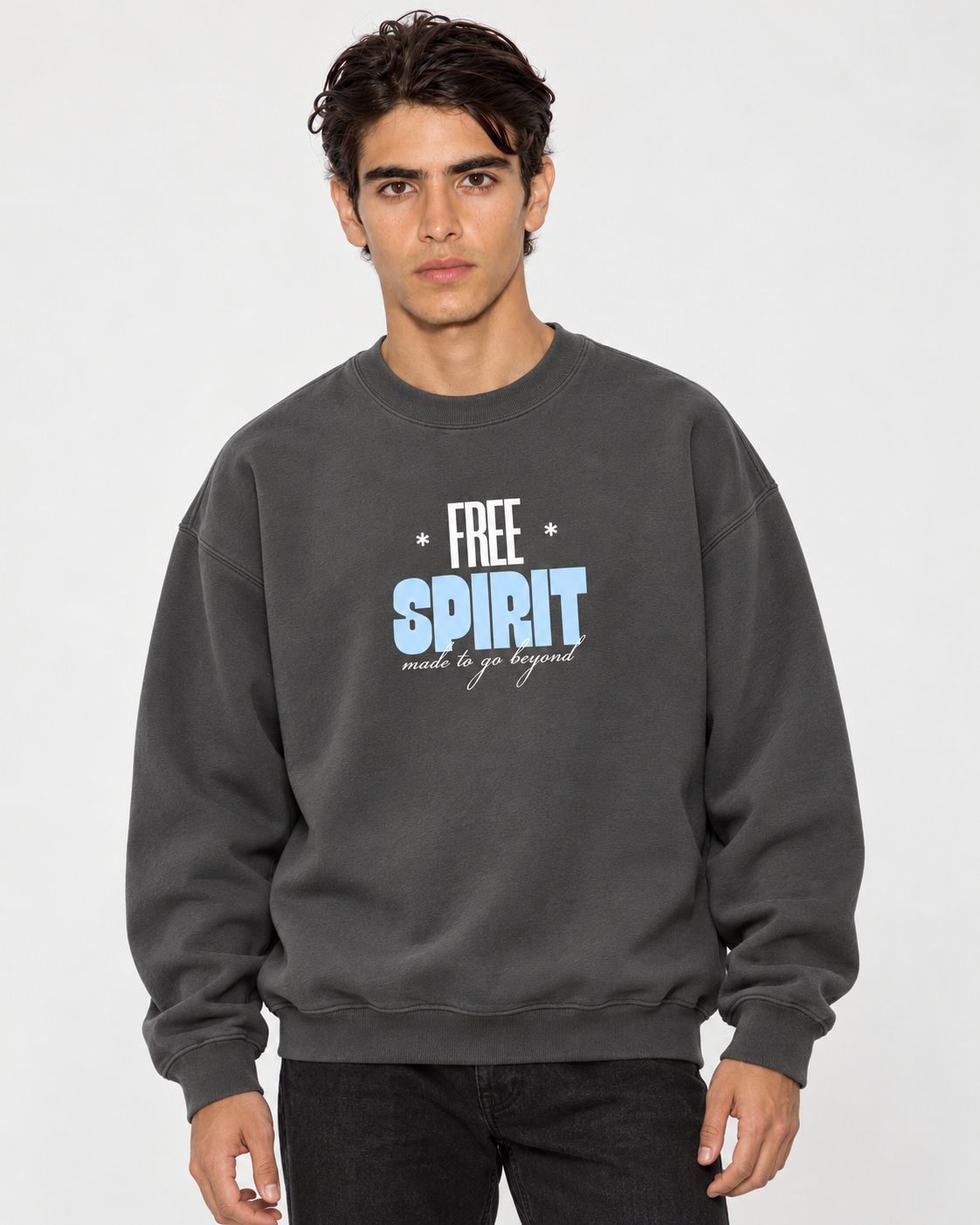 Free Spirit Crewneck Sweatshirt — Charcoal