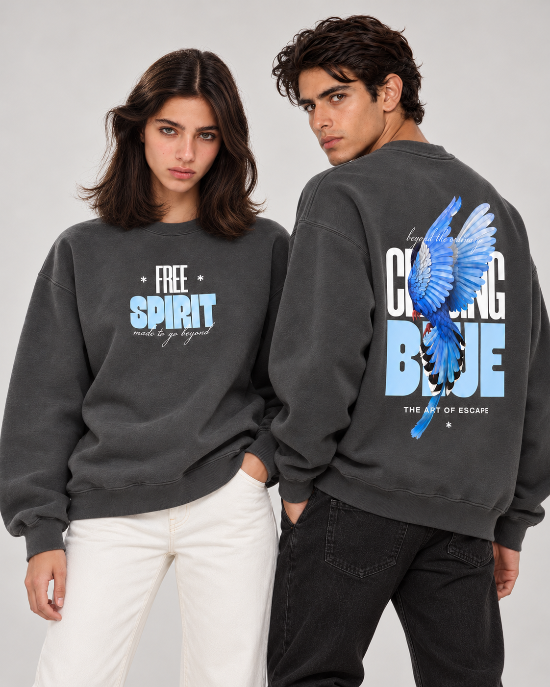 Free Spirit Crewneck Sweatshirt — Charcoal