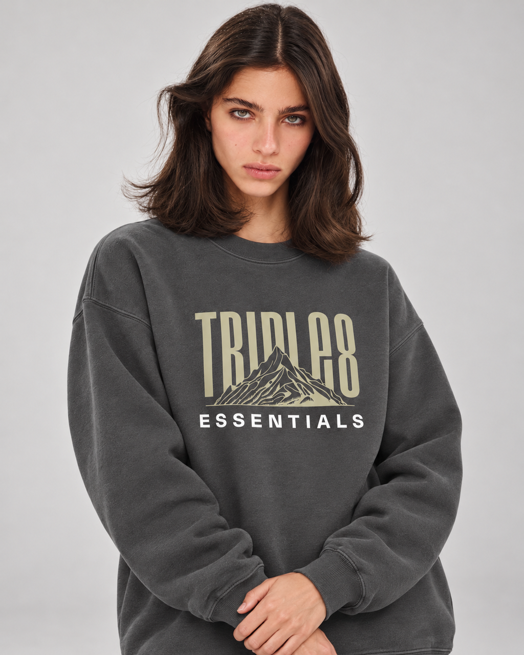 Mother Earth Crewneck Sweatshirt — Charcoal