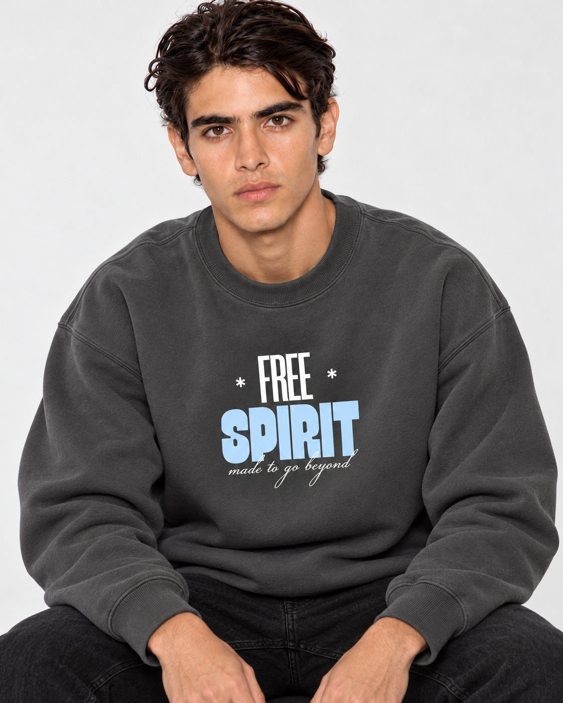Free Spirit Crewneck Sweatshirt — Charcoal