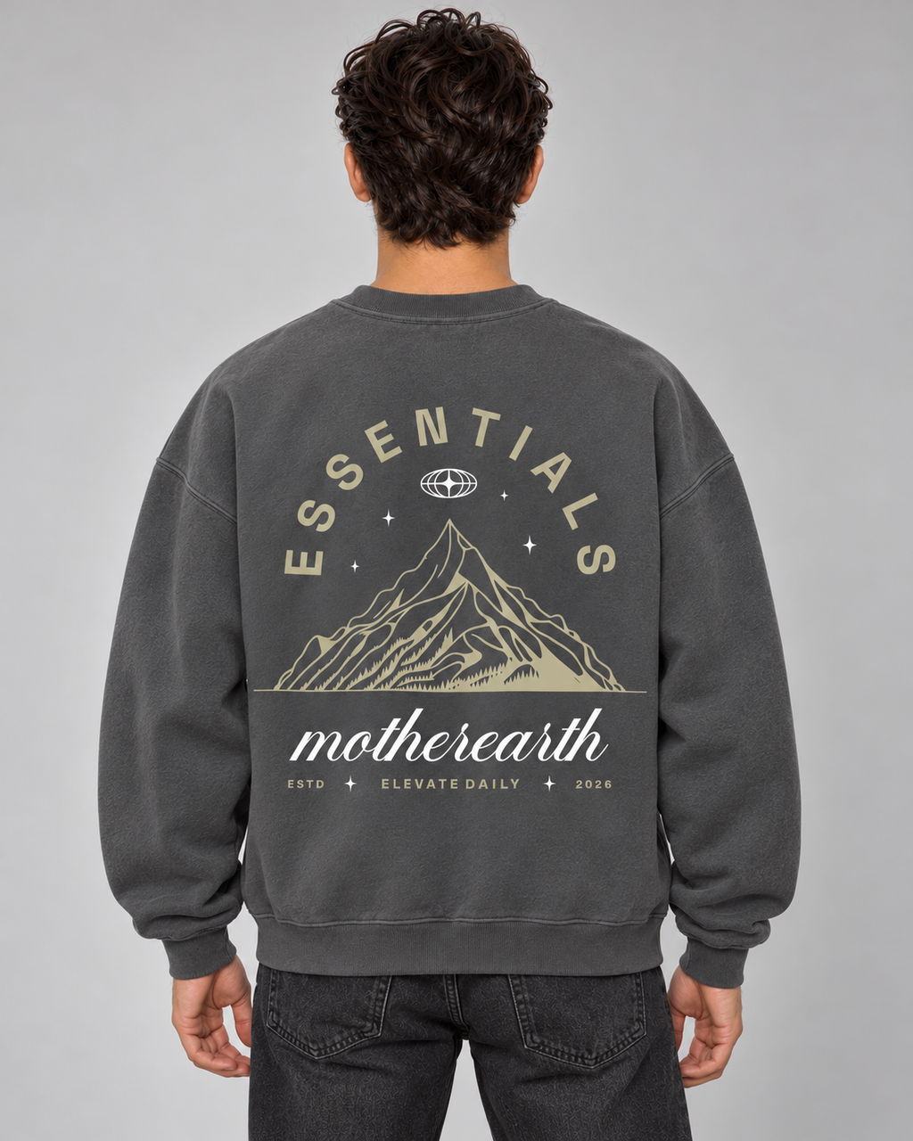 Mother Earth Crewneck Sweatshirt — Charcoal