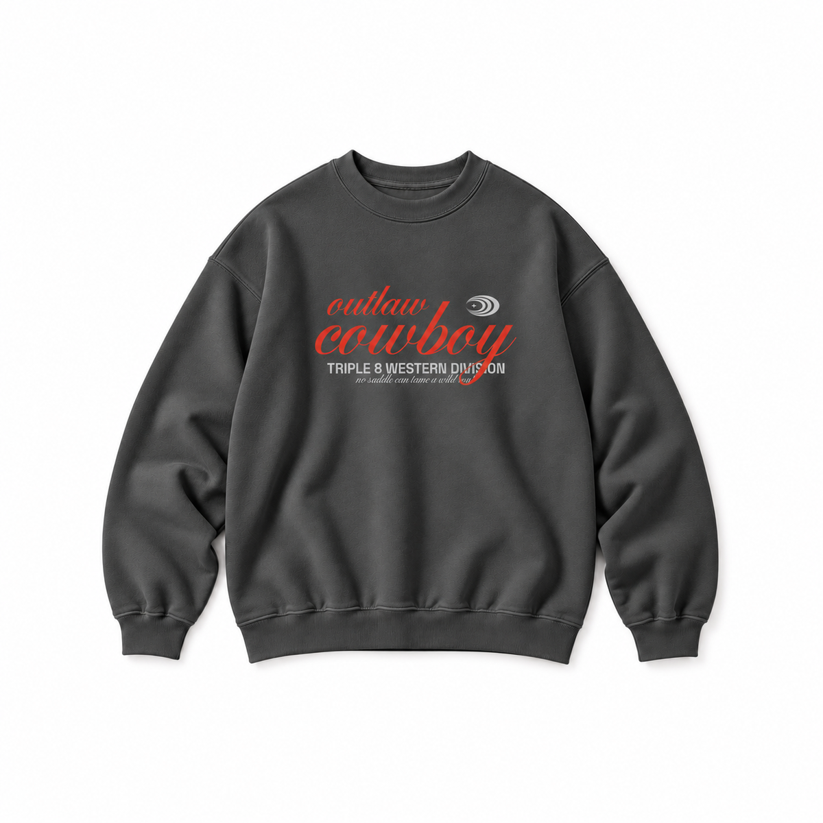 Outlaw Cowboy Crewneck Sweatshirt — Charcoal
