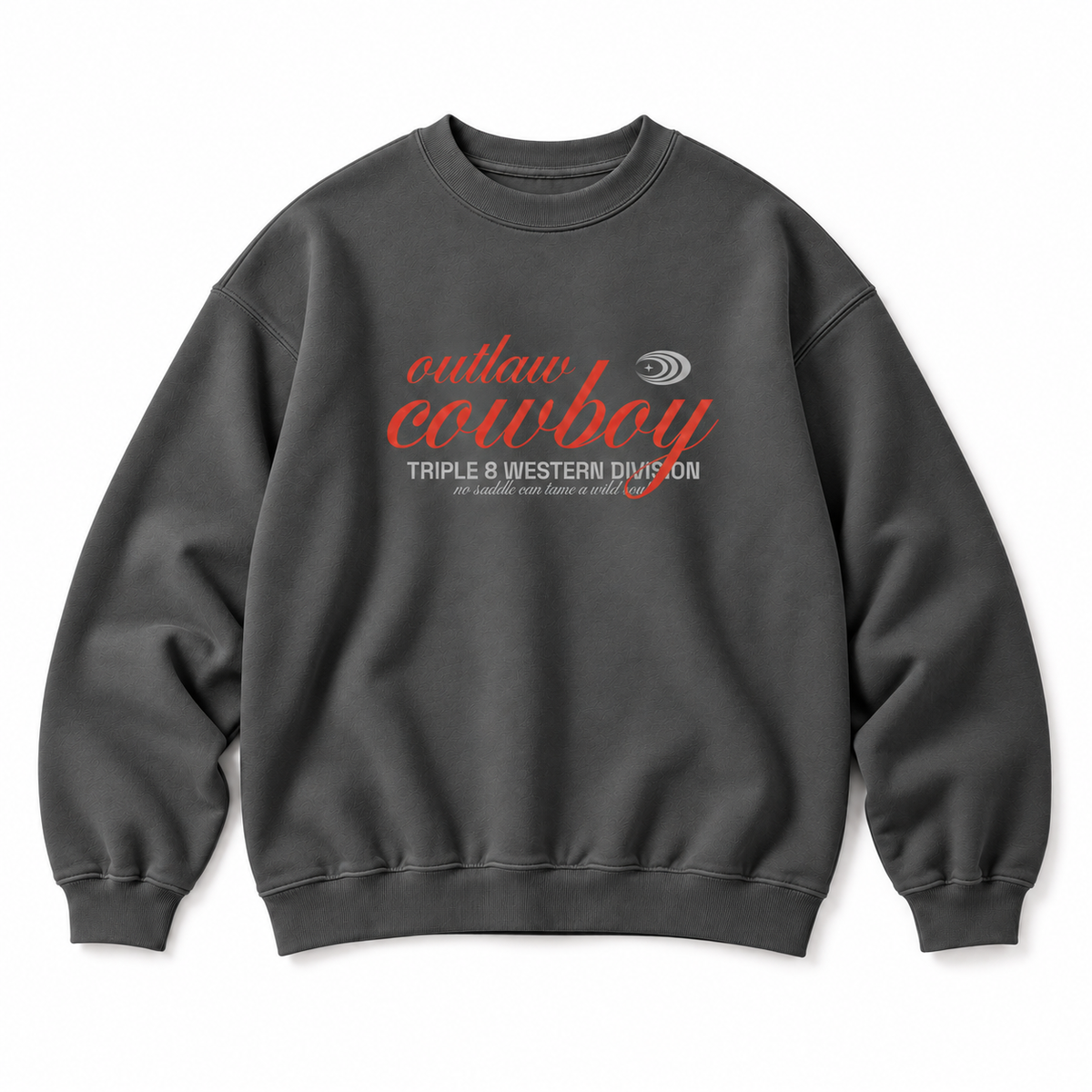 Outlaw Cowboy Crewneck Sweatshirt — Charcoal