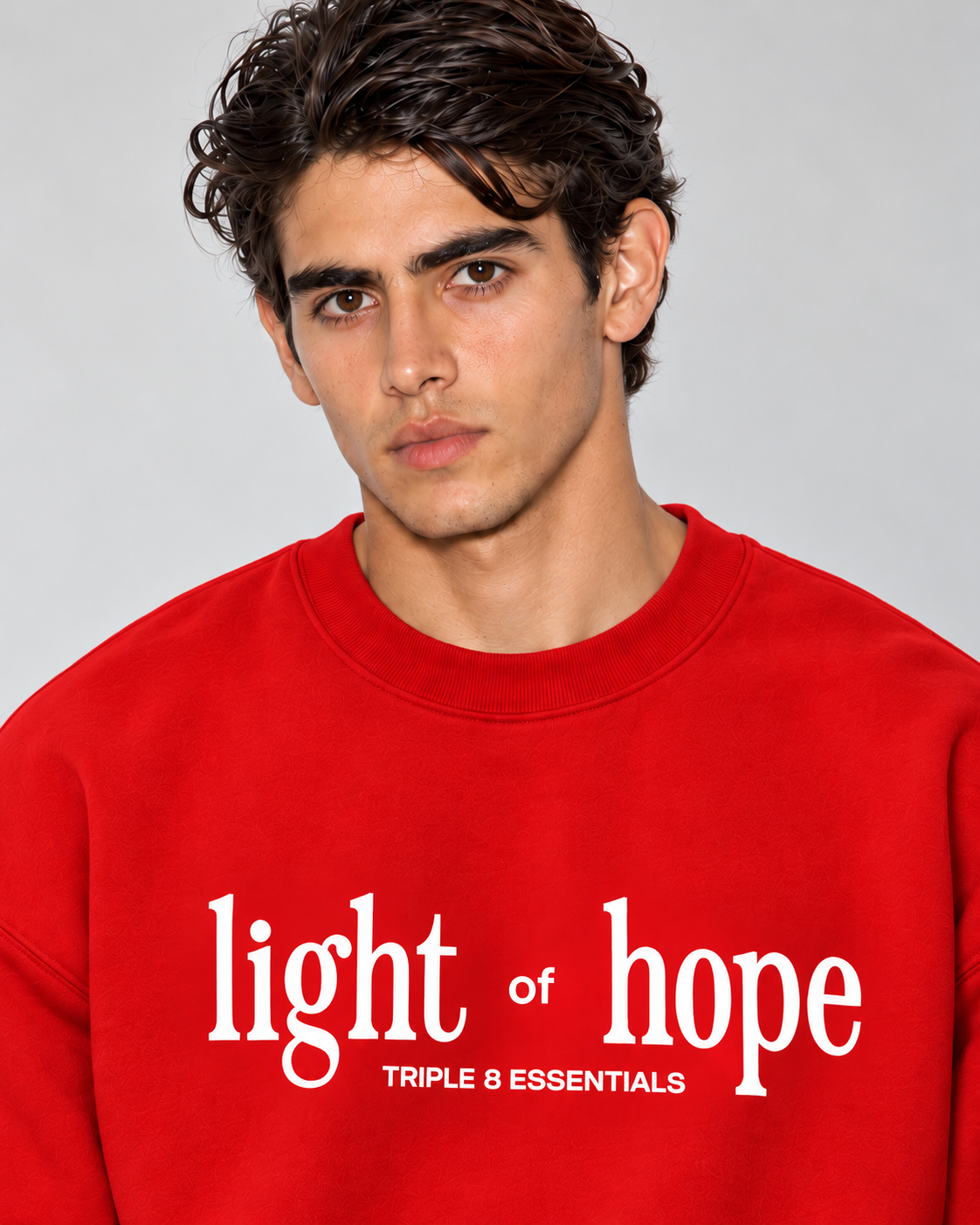 Light of Hope Crewneck Sweatshirt — Red