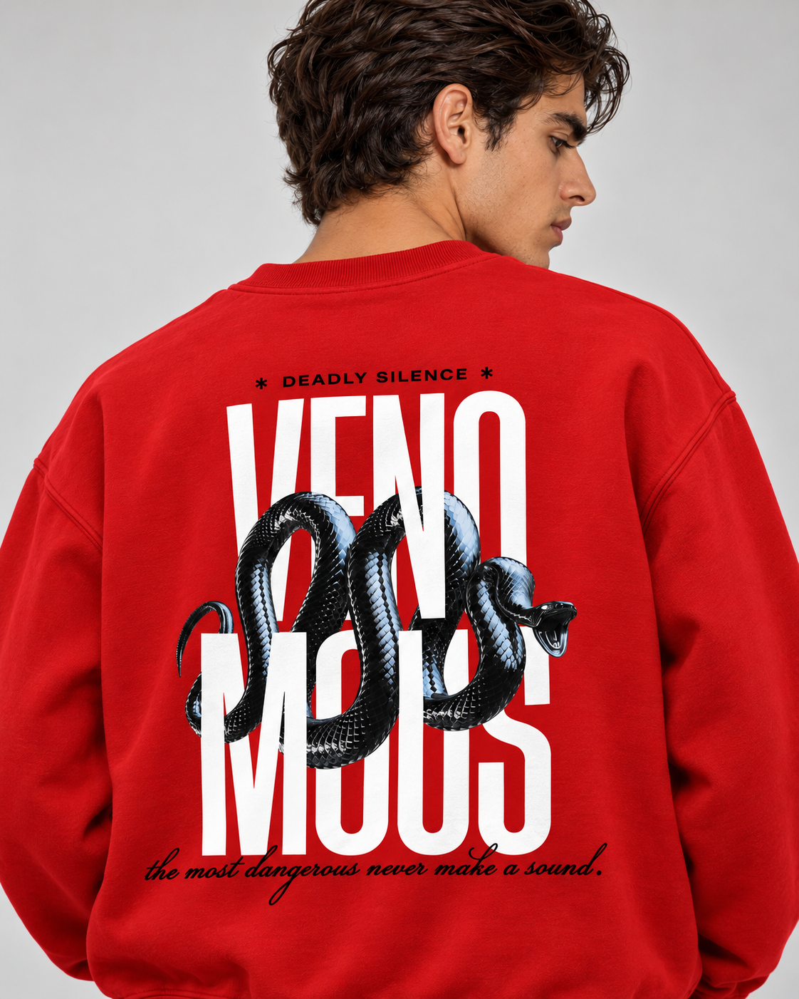 Silent Threat Crewneck Sweatshirt — Red