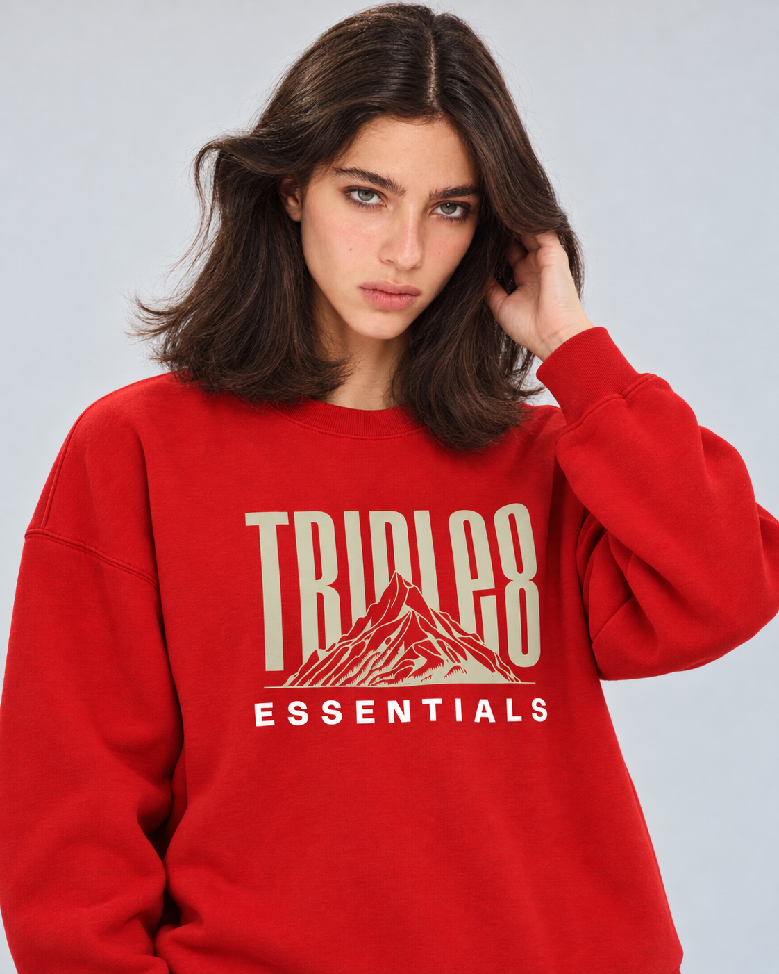 Mother Earth Crewneck Sweatshirt — Red