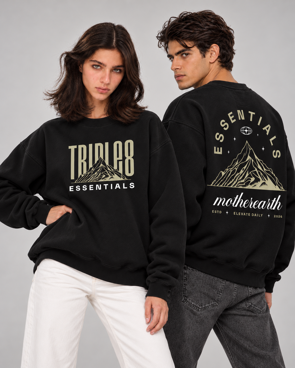 Mother Earth Crewneck Sweatshirt — Black
