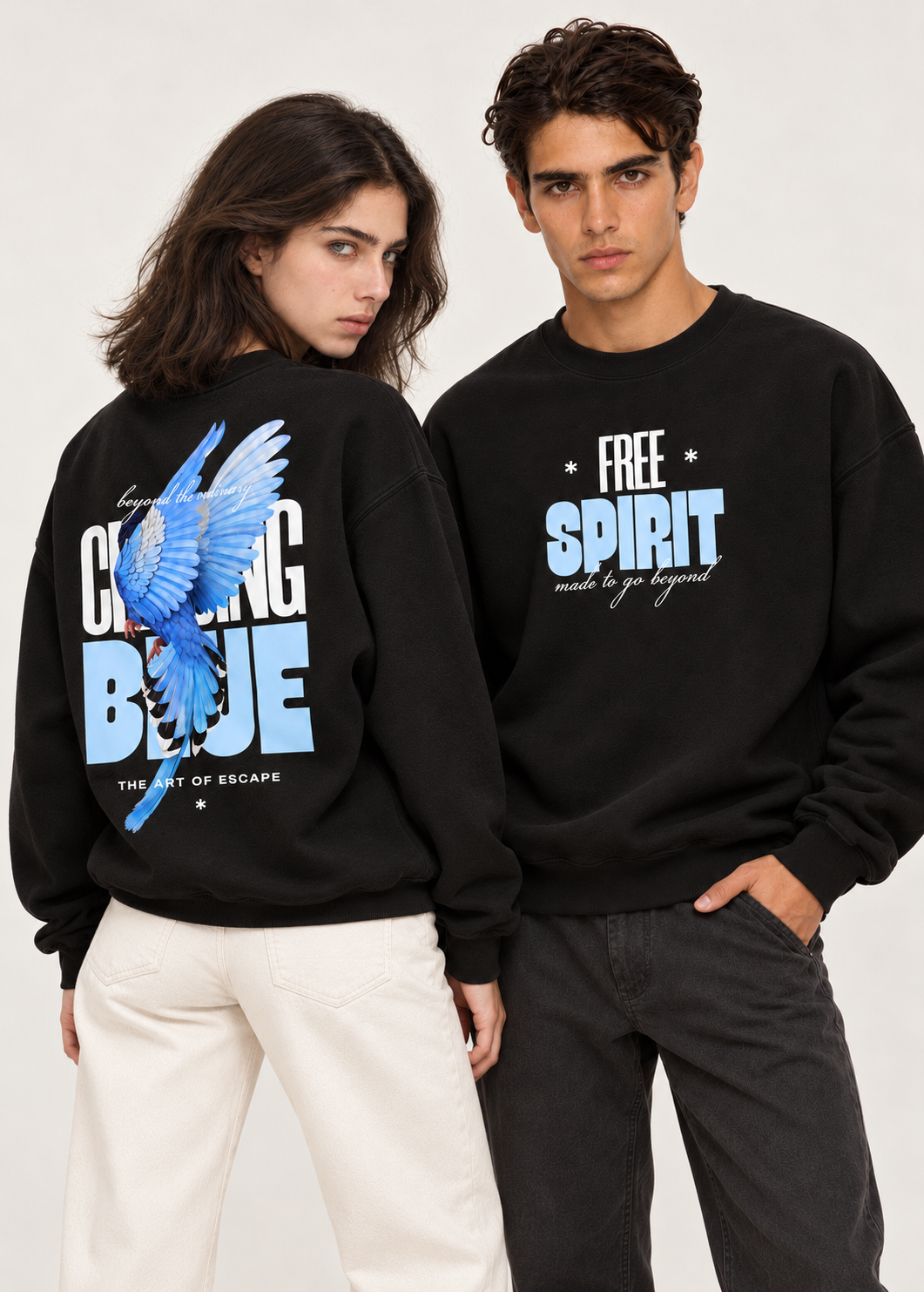 Free Spirit Crewneck Sweatshirt — Black