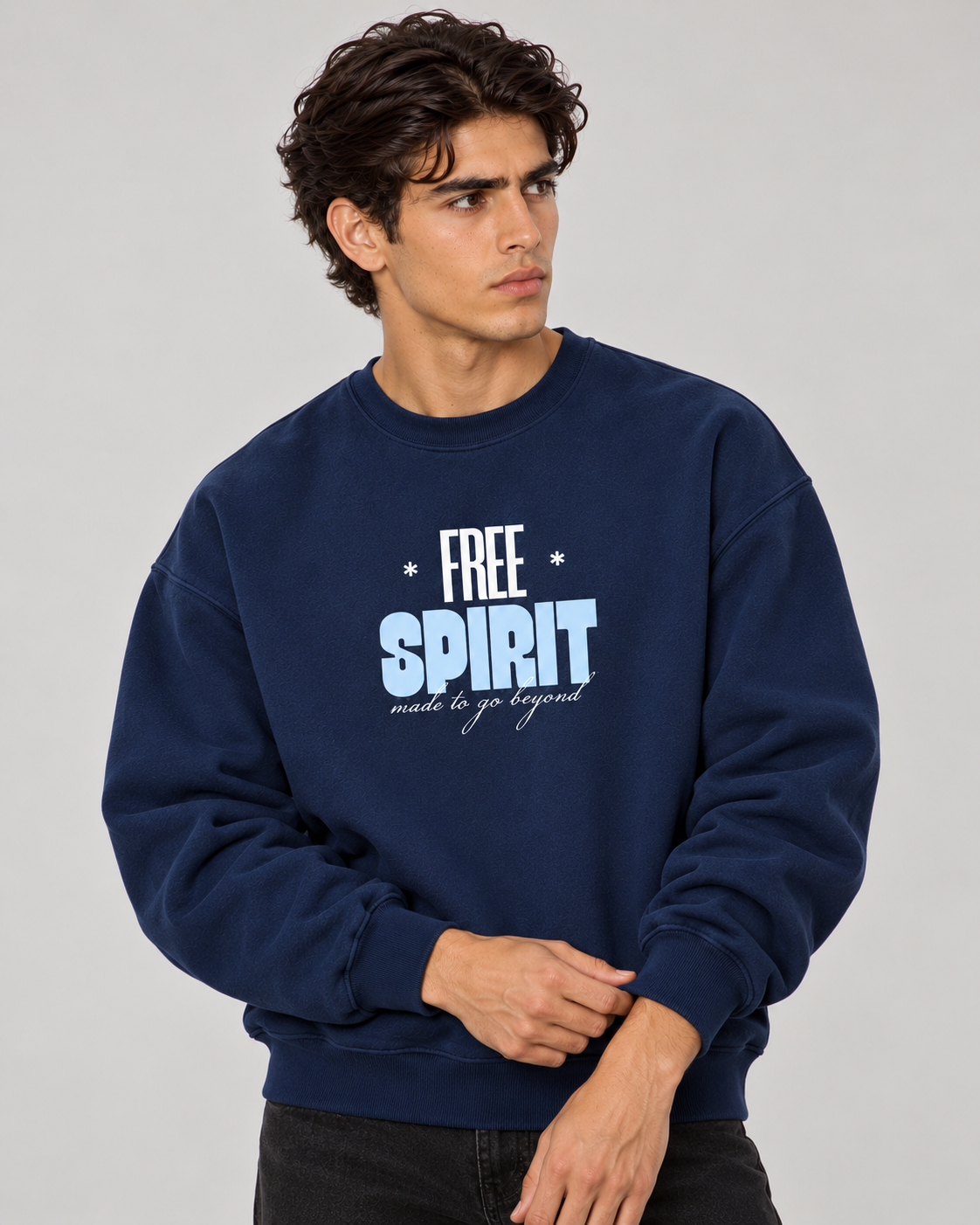 Free Spirit Crewneck Sweatshirt — Navy