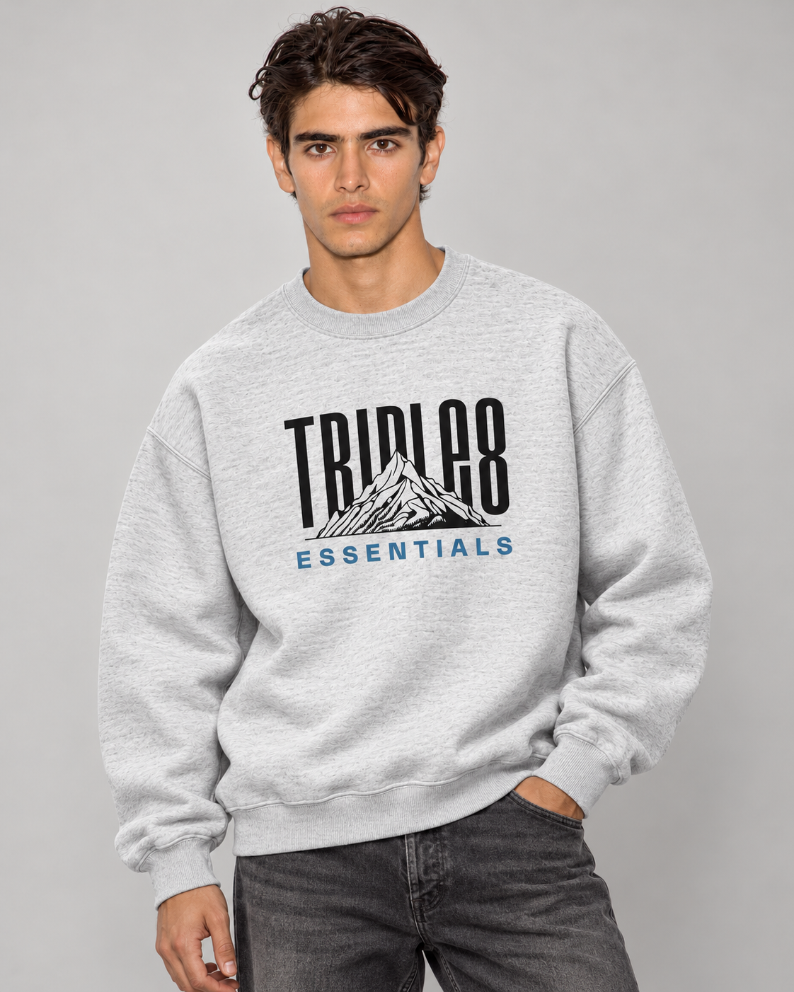 Mother Earth Crewneck Sweatshirt — Light Heather Grey