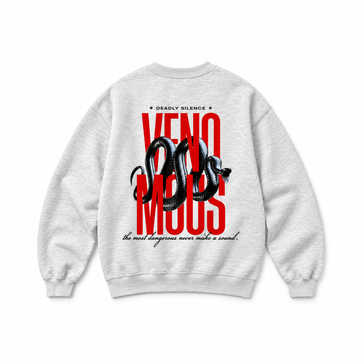 Silent Threat Crewneck Sweatshirt — Light Heather Grey