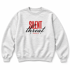 Silent Threat Crewneck Sweatshirt — Light Heather Grey