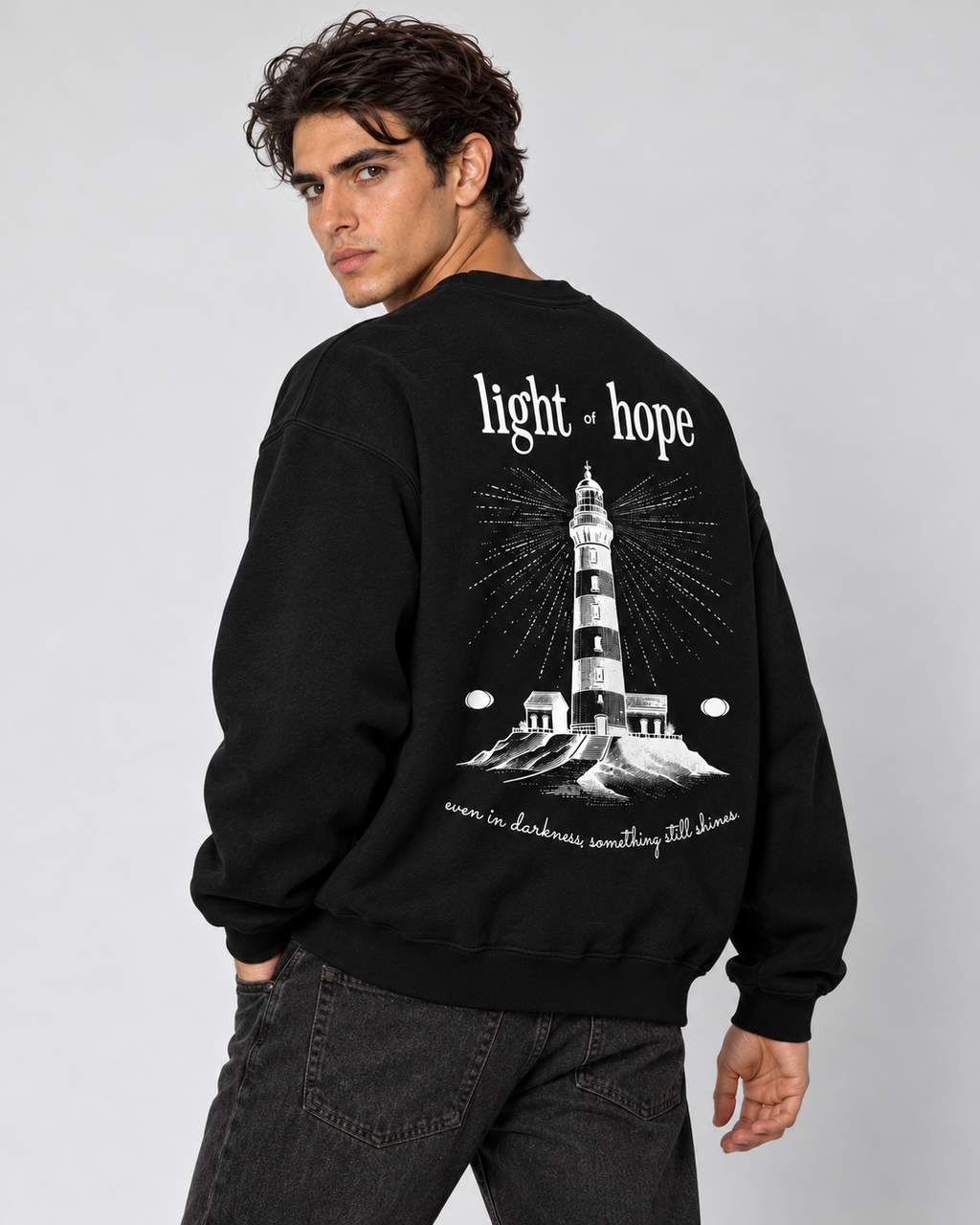Light of Hope Crewneck Sweatshirt — Black