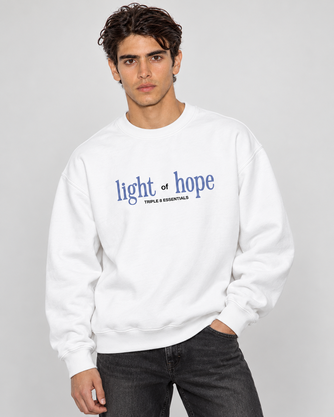 Light of Hope Crewneck Sweatshirt — White