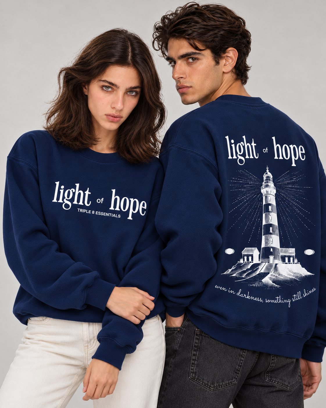 Light of Hope Crewneck Sweatshirt — Navy