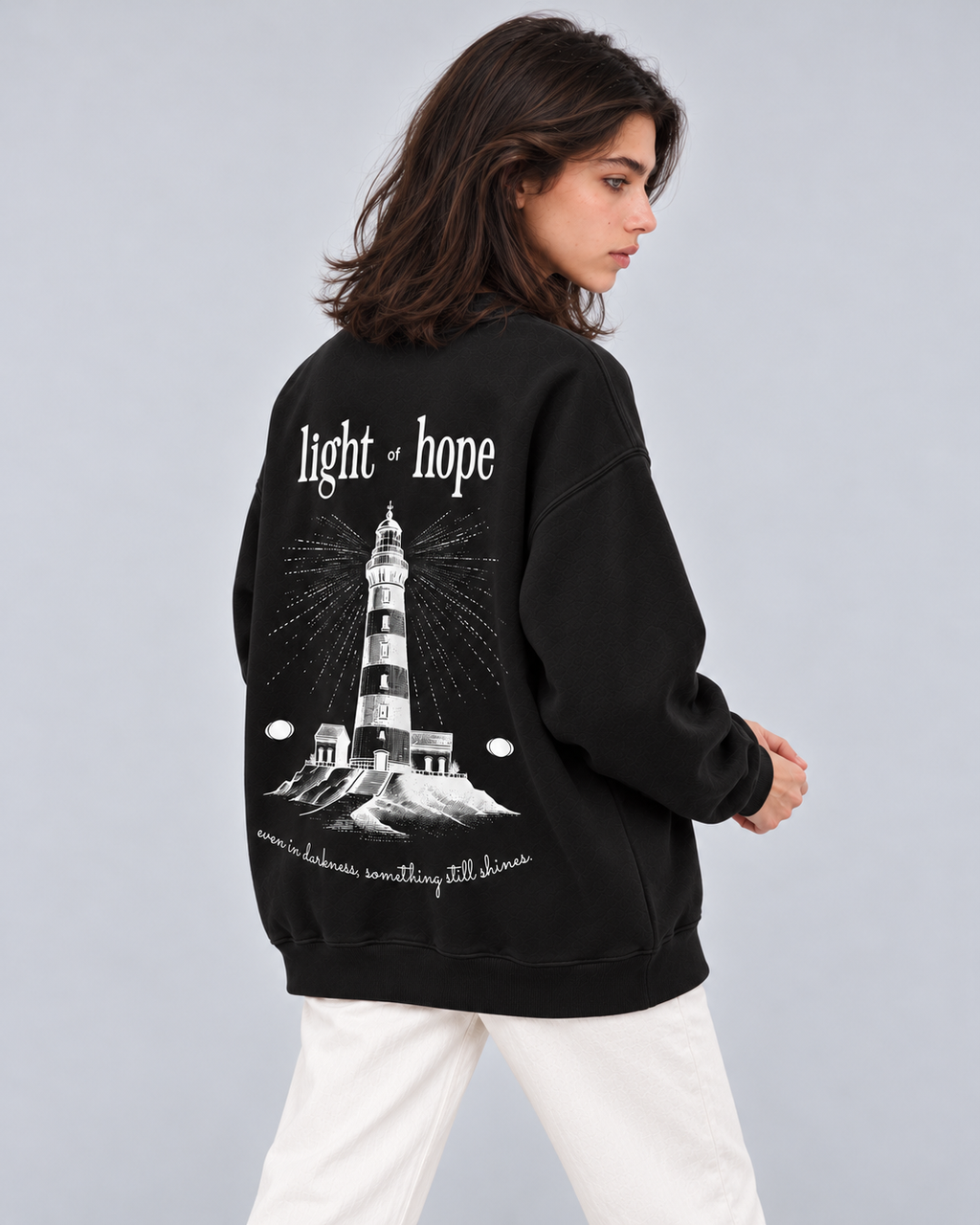 Light of Hope Crewneck Sweatshirt — Black