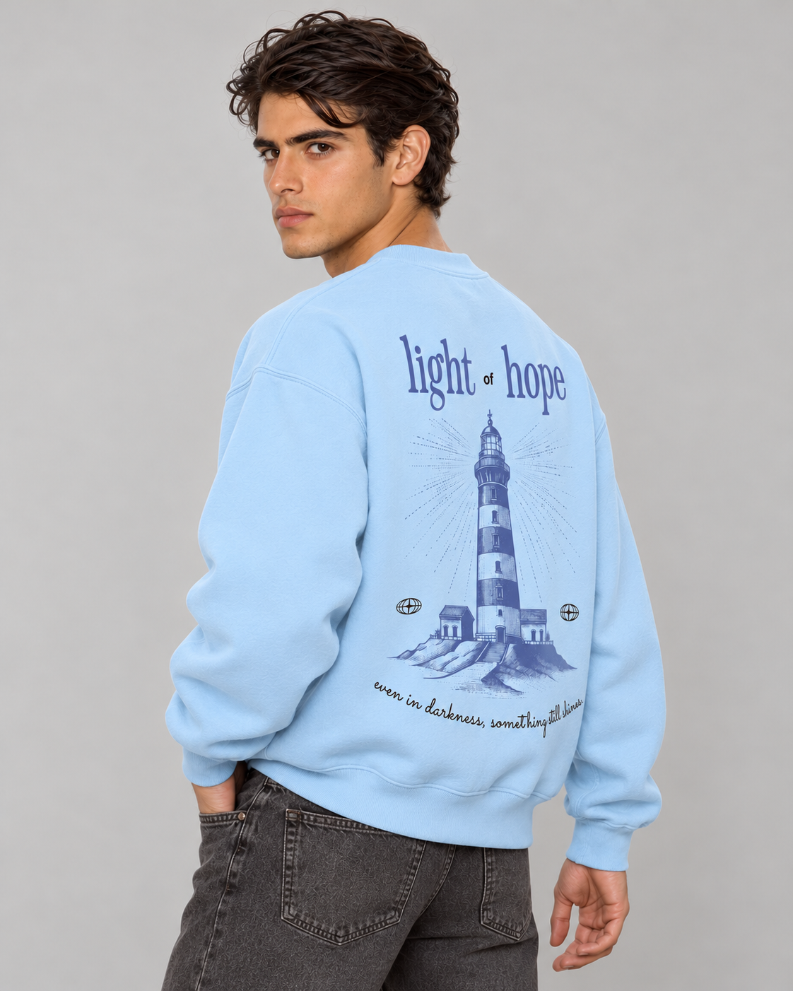 Light of Hope Crewneck Sweatshirt — Baby Blue