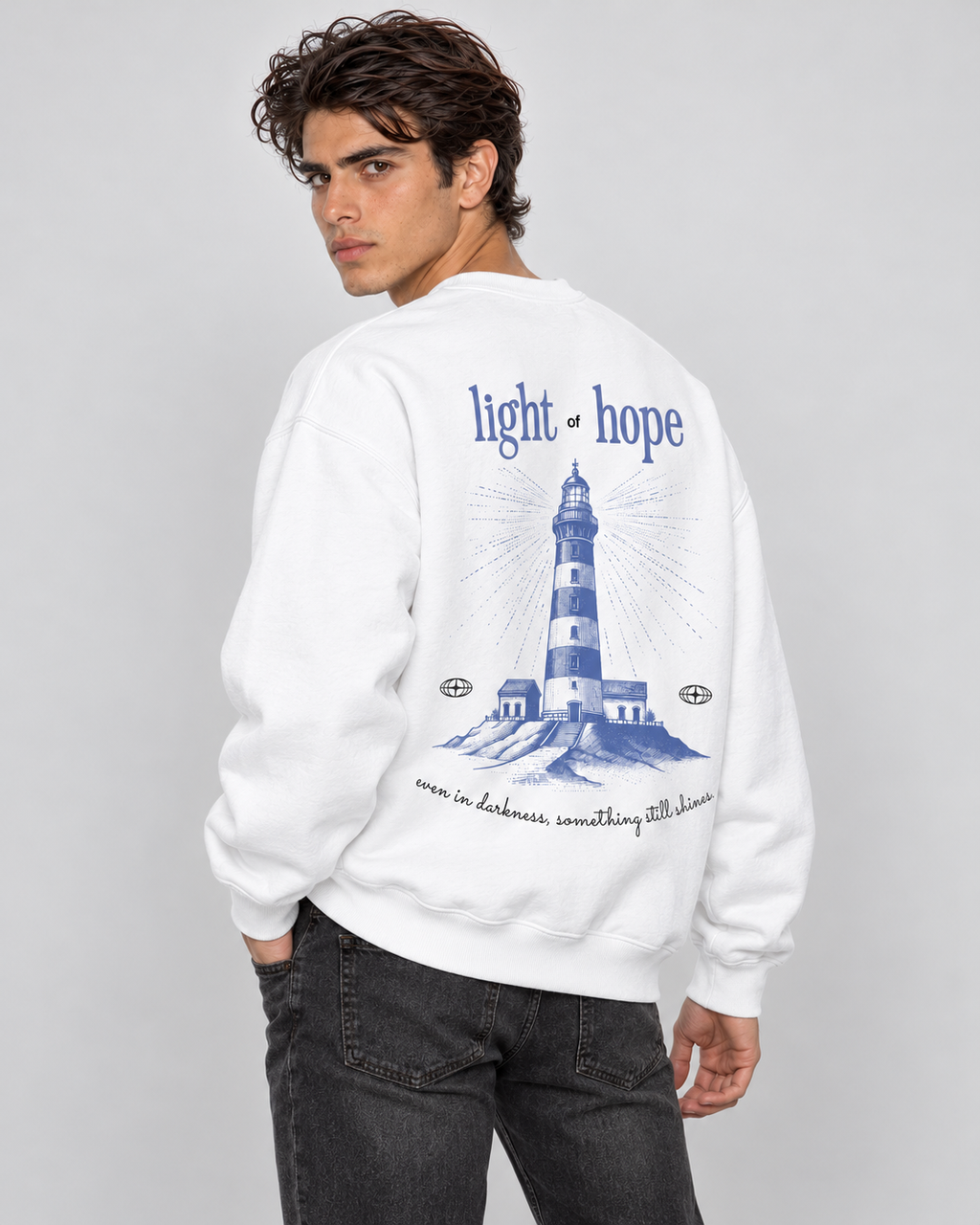 Light of Hope Crewneck Sweatshirt — White